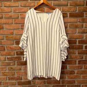 Antonio Melani Ruffled Sleeve Midi Straight Dress